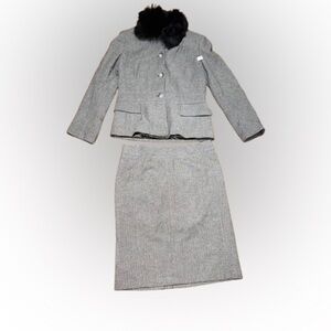 Gray Women's two piece blazer and  Skirt